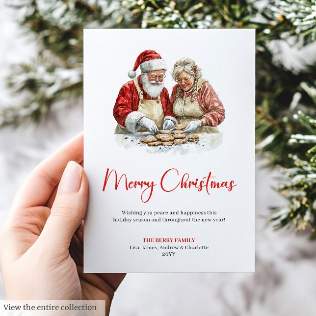 Cartão De Festividades Cute Santa Claus Kids Stylish Red Green Greeting  (Cute Santa Claus Kids Stylish Red Green Greeting Card)