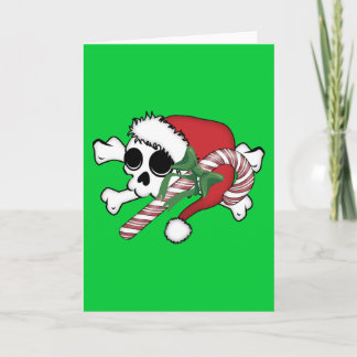 Cartão De Festividades Cute Santa Skull