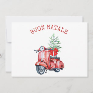 Cartão De Festividades Cute Scooter Buon Natale Saudação de Férias