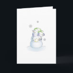 Cartão De Festividades Cute Snowman Holiday Greeting Christmas Xmas<br><div class="desc">Cute Snowman Holiday Greeting Christmas Xmas</div>