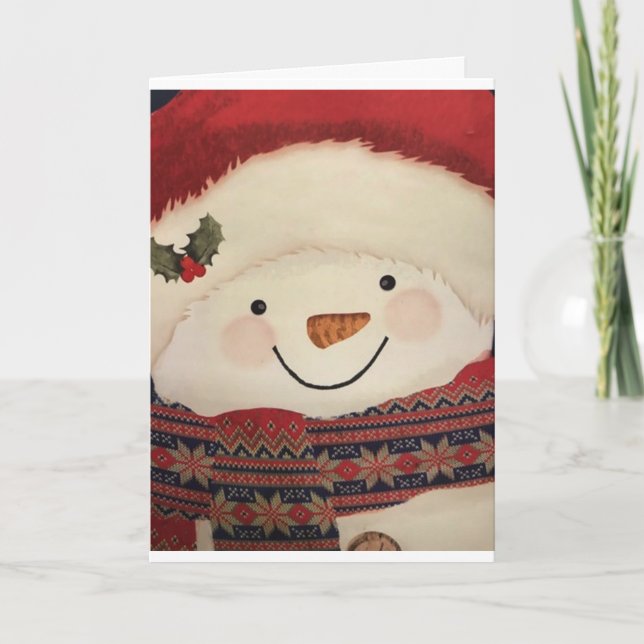 CARTÃO DE FESTIVIDADES **CUTE SNOWMAN** PARA "FAMÍLIA E AMIGOS" (Frente)