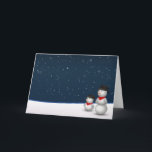 Cartão De Festividades Cute Snowmen Constellation<br><div class="desc">2 cute snowmen in a snowy winter scene are looking to the sky above to the star constellation of them in the dark heaven. A very cute illustration for the winter time and especially for Christmas.</div>