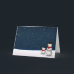 Cartão De Festividades Cute Snowmen Constellation<br><div class="desc">2 cute snowmen in a snowy winter scene are looking to the sky above to the star constellation of them in the dark heaven. A very cute illustration for the winter time and especially for Christmas.</div>