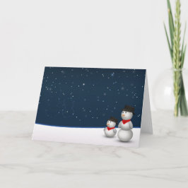 Cartão De Festividades Cute Snowmen Constellation