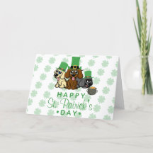 Cute St. Patrick's Day Dogs Leprechaun Hats Puppy
