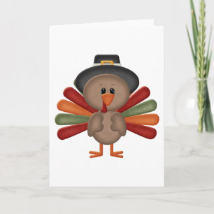 Cartão De Festividades Cute Turkey Thanksgiving (customizable)