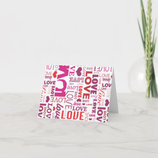 Cartão De Festividades Cute typography love valentines card