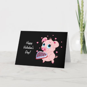 Cartão De Festividades Cute Valentine Pig