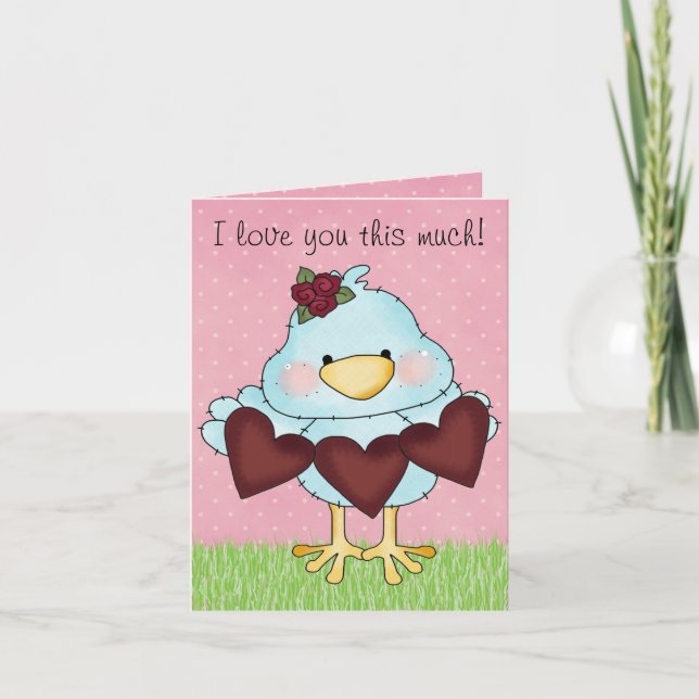 Cartão De Festividades Cute Valentine's Day Card for Kids (Frente)