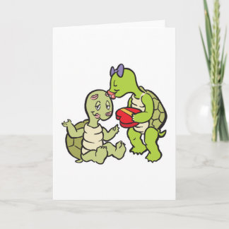 Cartão De Festividades cute valentines turtles