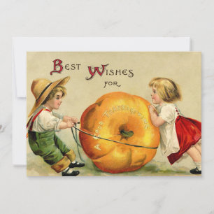 Cartão De Festividades Cute Vintage Thanksgiving Greeting