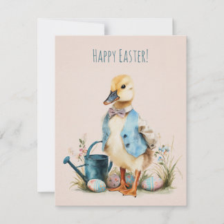 Cartão De Festividades Cute Watercolor Easter Card