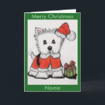 Cartão De Festividades CUTE WESTIE CHRISTMAS CARD mum daughter son nana<br><div class="desc">I have created this cute Christmas card using my unique westie art. A lovely card for anyone.  Please take a look at my other westie items.</div>