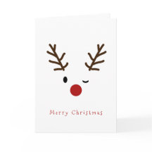 Cute Winking Rudolf Reindeer Christmas