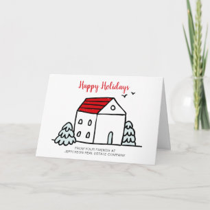 Cartão De Festividades Cute Winter House Real Estate