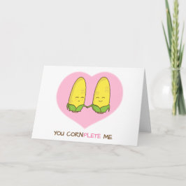 Cartão De Festividades Cute You Complete Me Sweet Corn Couple Love Humor