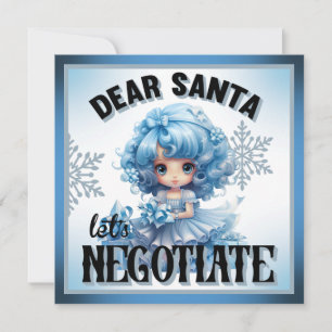 Cartão De Festividades Cutie Blue Dear Papais noeis Natal