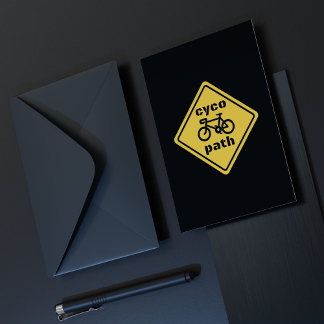 Cartão De Festividades Cycopath Funny Road Sign for Cycle Lover