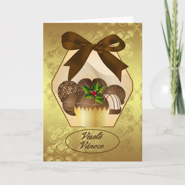 Cartão De Festividades Czech Luxury Chocolate Christmas Greeting Card (Frente)