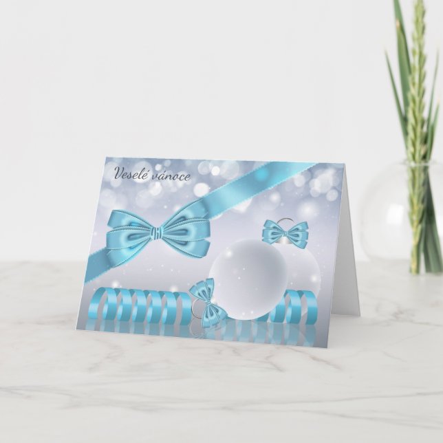 Cartão De Festividades Czech - Stylish Christmas Greeting Card oranaments (Frente)