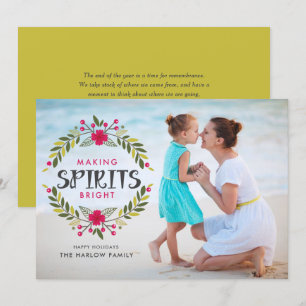 Cartão De Festividades Da foto brilhante da grinalda dos espírito do