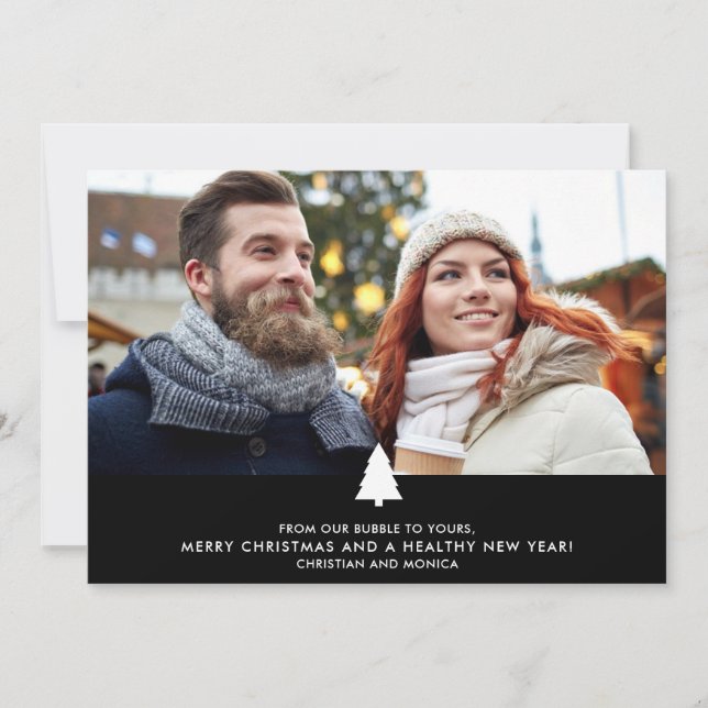 Cartão De Festividades Da Nossa Bolha Foto Do Natal De 2020 (Frente)