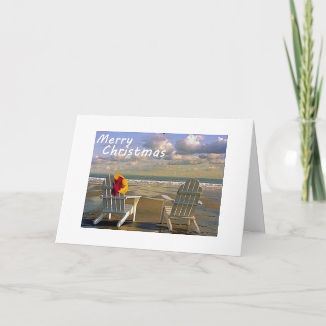 CARTÃO DE FESTIVIDADES DA PRAIA, PARA USAR O NATAL DE FERIADOS (Frente)