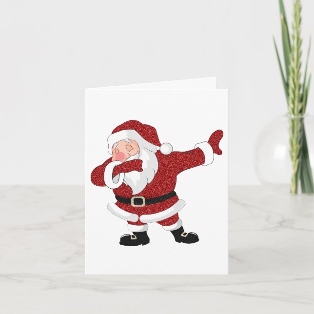 Cartão De Festividades Dabbing Red Santa Claus | Feriado divertido Humor  (Frente)