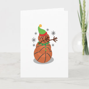Cartão De Festividades Dabbing Snowman basquetebol no Natal Engraçado Dab