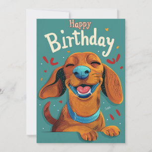 Cartão De Festividades Dachshund Birthday