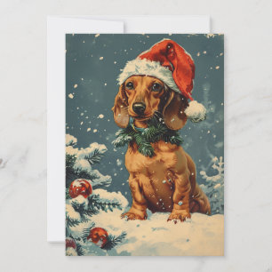 Cartão De Festividades Dachshund Christmas