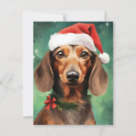 Cartão De Festividades Dachshund Christmas