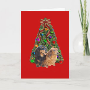 Cartão De Festividades Dachshund Christmas Card Tree