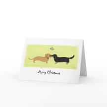 Dachshund Christmas Mistletoe Kiss Love Dogs Xmas