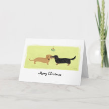Dachshund Christmas Mistletoe Kiss Love Dogs Xmas