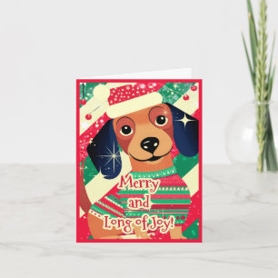 Cartão De Festividades Dachshund Divertido Festivo Fofo Doxie Natal