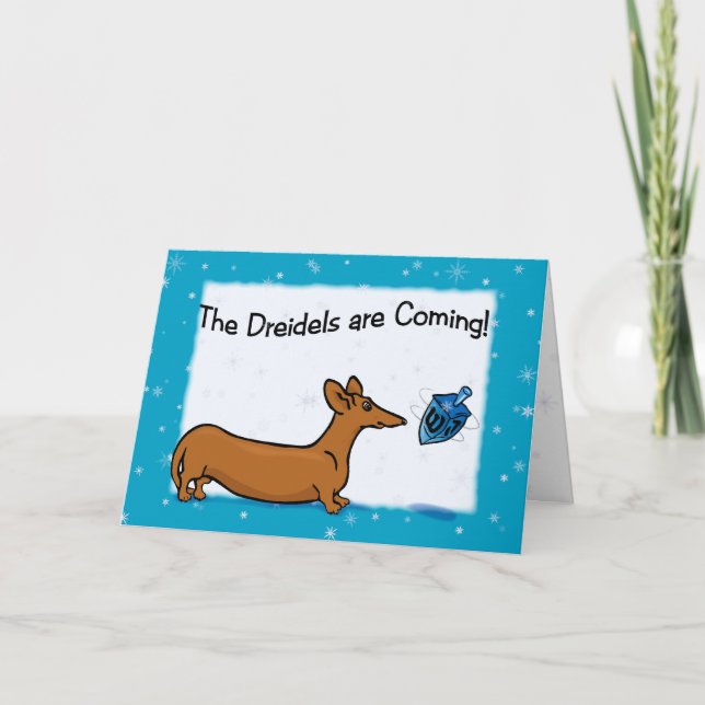 Cartão De Festividades Dachshund Hanukkah Card (Frente)