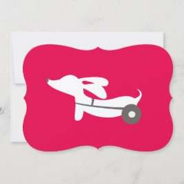 Cartão De Festividades Dachshund in Wheels Wheel Chair Valentine's Day