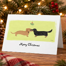 Dachshund Natal Visgo Beijo Amor Cães Natal