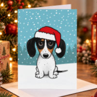 Dachshund Piebald Papai Noel Cachorro Salsicha Nat