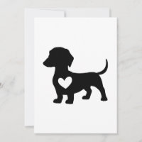 Dachshund Silhouette com Coração