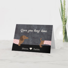 Cartão De Festividades Dachshund Te Ama Dia de os namorados De Muito Temp