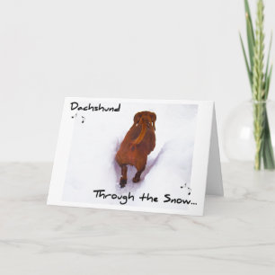 Cartão De Festividades Dachshund Through Snow Dashing Through the Snow