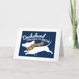 Cartão De Festividades Dachshund through the Snow Holiday card