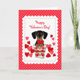Cartão De Festividades Dachshund Valentine Cartoon