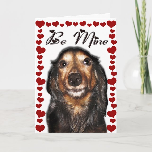 Cartão De Festividades Dachshund Valentine's Day Card (Frente)
