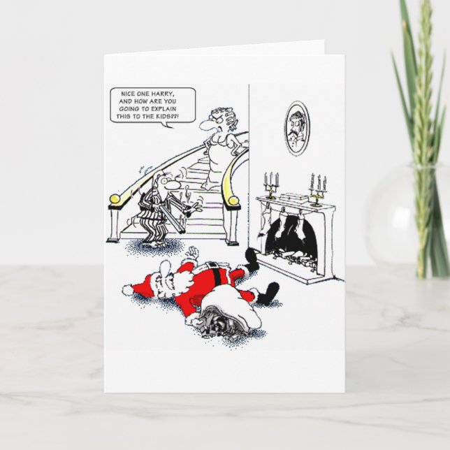 Cartão De Festividades Dad Shot Santa (Frente)