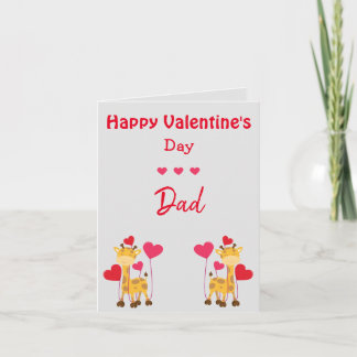 Cartão De Festividades Dad Valentine's Day Giraffe