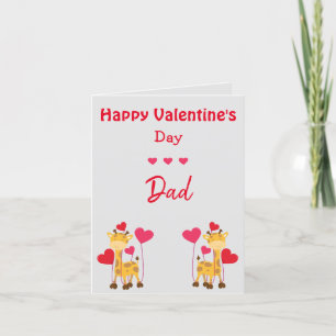 Cartão De Festividades Dad Valentine's Day Giraffe