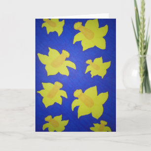 Cartão De Festividades Daffodils Pop Art Blue